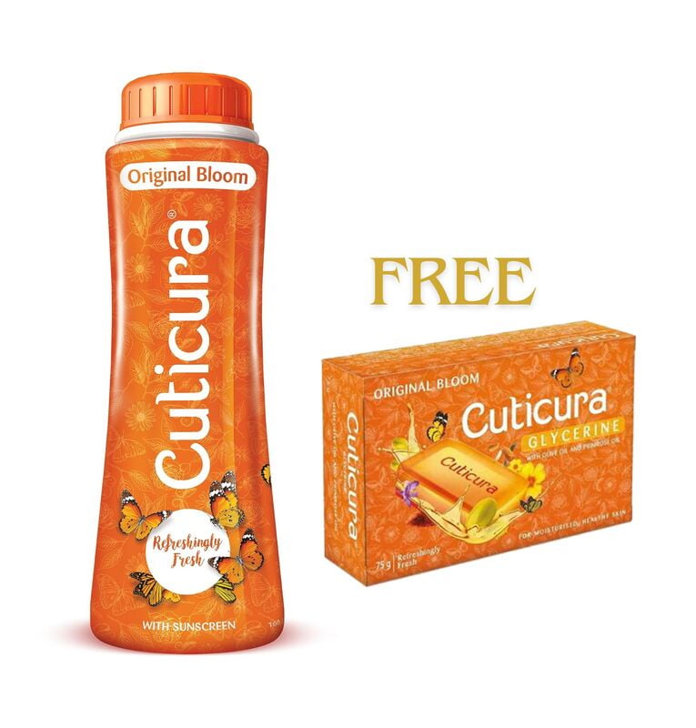 Cuticura Original Bloom Talc Powder 100g + Cuticura Glycerine (Original) Soap Cuticura Original Bloom Talc Powder 100g + Cuticura Glycerine (Original) Soap