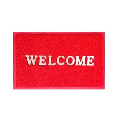 Welcome Plastic Door Mat - Red