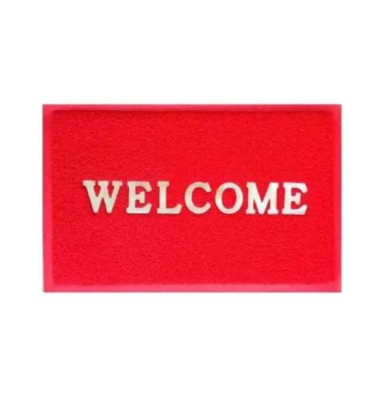 Welcome Plastic Door Mat - Red Welcome Plastic Door Mat - Red