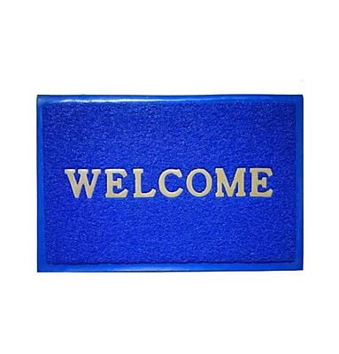 Welcome Plastic Door Mat - Blue