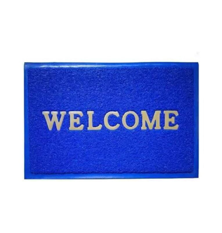 Welcome Plastic Door Mat - Blue Welcome Plastic Door Mat - Blue