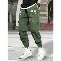 Men Printed Black Track Pants Men Printed Black Track Pants