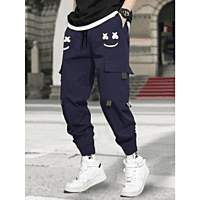 Men Printed Black Track Pants Men Printed Black Track Pants