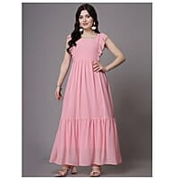 Flutter Sleeve Georgette Maxi Dress Flutter Sleeve Georgette Maxi Dress
