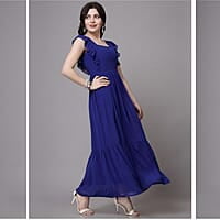 Flutter Sleeve Georgette Maxi Dress Flutter Sleeve Georgette Maxi Dress