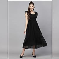 Flutter Sleeve Georgette Maxi Dress Flutter Sleeve Georgette Maxi Dress