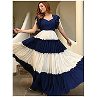 Neck Flutter Sleeves Maxi Dress