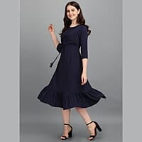 Crepe Fit & Flare Midi Dress Crepe Fit & Flare Midi Dress