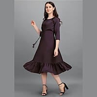 Crepe Fit & Flare Midi Dress Crepe Fit & Flare Midi Dress