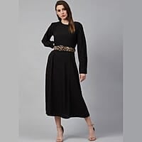 Black Pleated Midi Dress Black Pleated Midi Dress