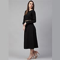 Black Pleated Midi Dress Black Pleated Midi Dress