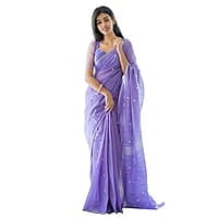 Women's Kanjivaram Soft Cotton Linen Silk Saree With Blouse Piece Women's Kanjivaram Soft Cotton Linen Silk Saree With Blouse Piece