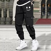 Men Printed Black Track Pants Men Printed Black Track Pants