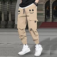Men Printed Black Track Pants Men Printed Black Track Pants