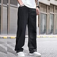 Men Relaxed Fit Black Jeans