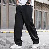 Men Relaxed Fit Black Jeans