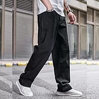 Men Relaxed Fit Black Jeans