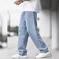 Men Relaxed Fit Light Blue Jeans Men Relaxed Fit Light Blue Jeans
