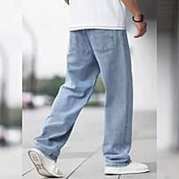 Men Relaxed Fit Light Blue Jeans Men Relaxed Fit Light Blue Jeans
