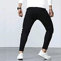Men Slim Mid Rise Black