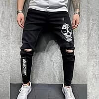 Men Slim Mid Rise Black