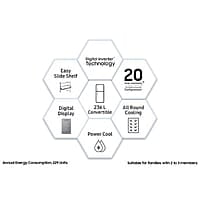 236 L Convertible Freezer Double Door Refrigerator