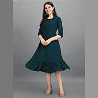 Crepe Fit & Flare Midi Dress Crepe Fit & Flare Midi Dress