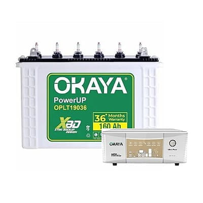 Okaya OPLT 19036 Inverter Battery &  Okaya Inverter Ultra Pure 1175